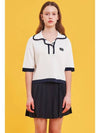 Collar neck color combination short sleeve T-shirt MK3SP090IVO - P_LABEL - BALAAN 10