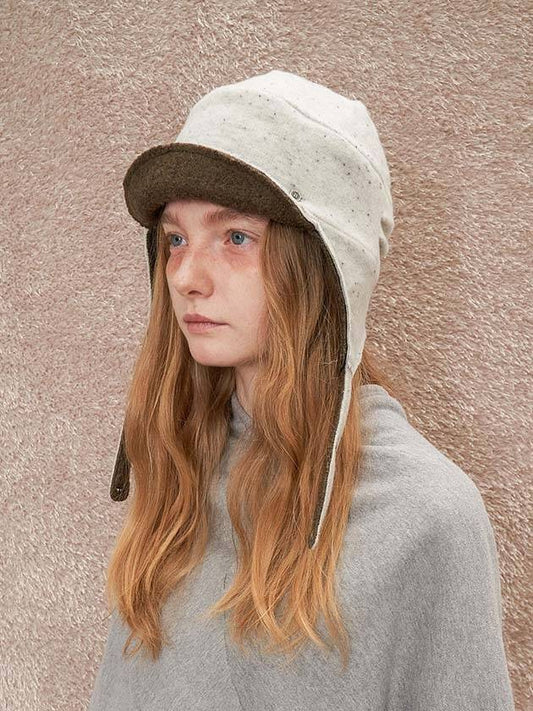 Reversible Ear Flap Ivory - BROWN HAT - BALAAN 2