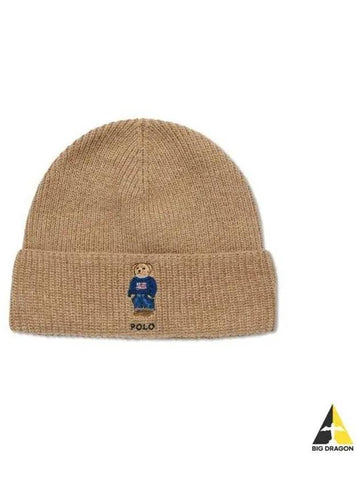 Polo Bear Wool Blend Beanie Beige - POLO RALPH LAUREN - BALAAN 1