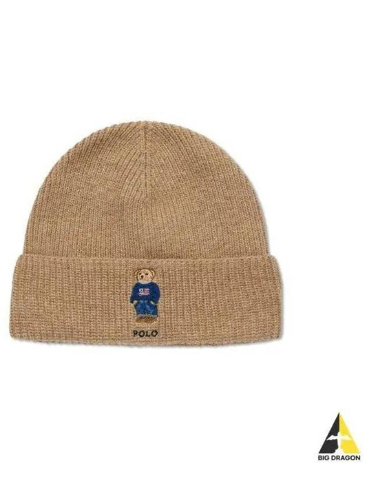 Polo Bear Wool Blend Beanie Beige - POLO RALPH LAUREN - BALAAN 1