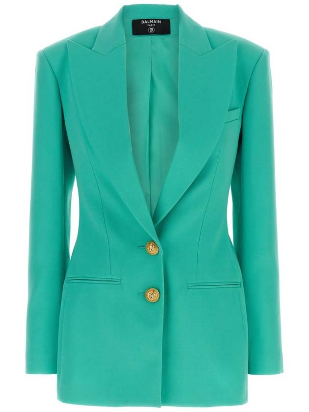 Balmain Logo Button Double-Breasted Blazer - BALMAIN - BALAAN 1