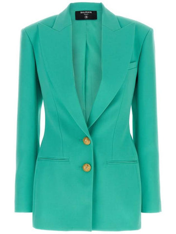 Balmain Logo Button Double-Breasted Blazer - BALMAIN - BALAAN 1