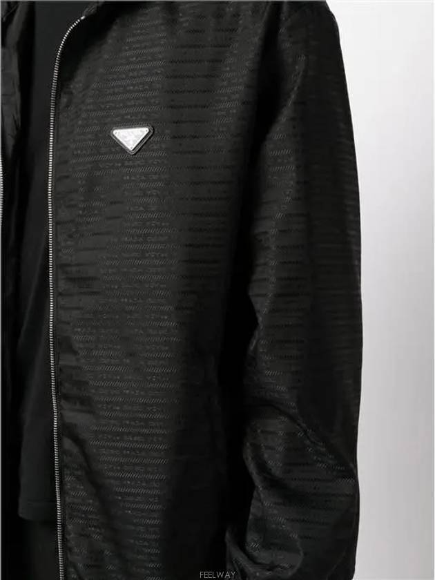 Triangle Logo Nylon Hooded Jacket Black - PRADA - BALAAN 4