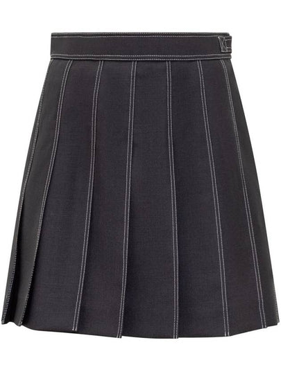 Short Pleated Skirt Navy - THOM BROWNE - BALAAN 2