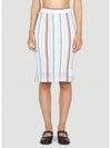 Striped Viscose Mesh Tipping Midi H Line Skirt - THOM BROWNE - BALAAN 1