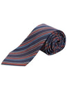 Men's Striped Silk Tie Navy - PAUL SMITH - BALAAN.