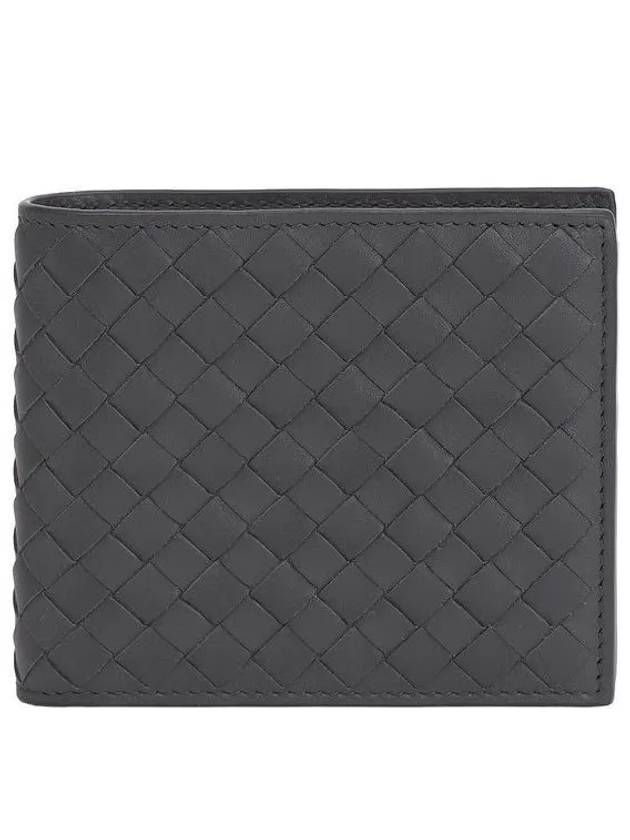 Intrecciato Weaving Half Wallet Dark Grey - BOTTEGA VENETA - BALAAN 2