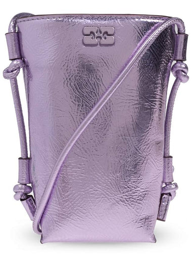 Ganni Shoulder Bag With Logo, Women's, Purple - GANNI - BALAAN 1