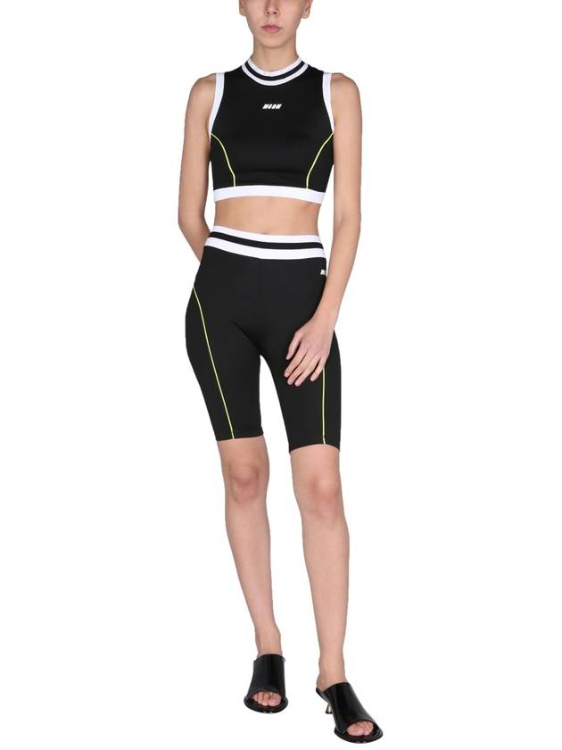 Logo Sports Bra Black - MSGM - BALAAN 3