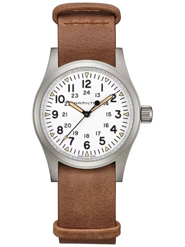 H69439511 Khaki Field Mechanical Men's Leather Watch - HAMILTON - BALAAN 4