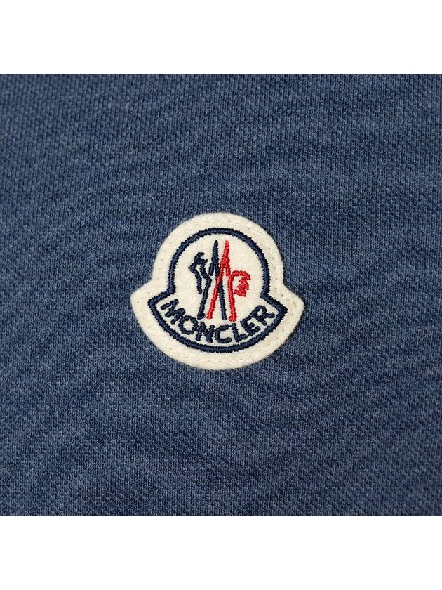 Men's Waffen Logo Patch Polo Shirt Indigo Blue Short Sleeve Shirt 8A0002189A16 794SS - MONCLER - BALAAN 6