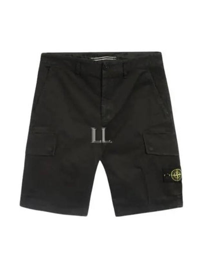 Compass Badge Cargo Shorts Black - STONE ISLAND - BALAAN 2