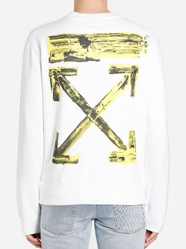 Acrylic Arrow Print Sweatshirt Slim White OMBA025F19E300100 - OFF WHITE - BALAAN 3