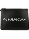 split logo clutch bag black - GIVENCHY - BALAAN.