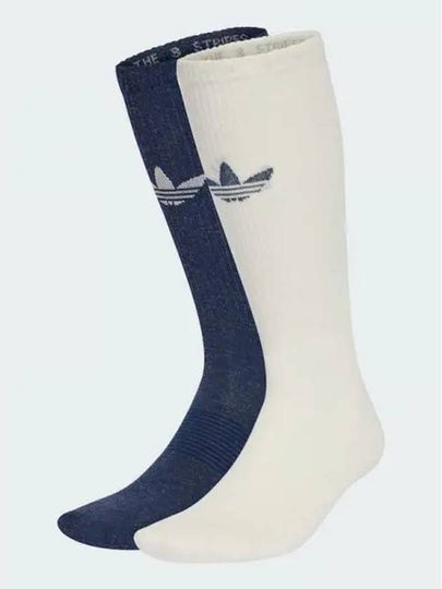 adidas Trefoil Premium Crew Socks 2P Navy White IX7613 - ADIDAS - BALAAN 2