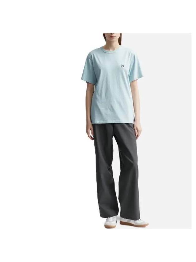 Grey Fox Head Patch Classic Short Sleeve T-Shirt Light Blue - MAISON KITSUNE - BALAAN 10