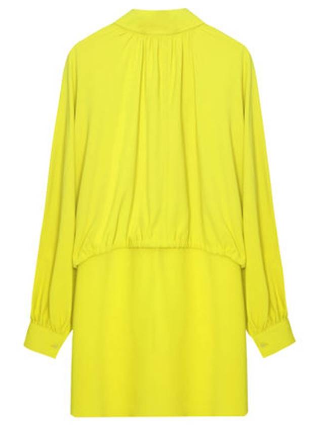 Bow Neck Viscose Short Dress Yellow - AMI - BALAAN 3