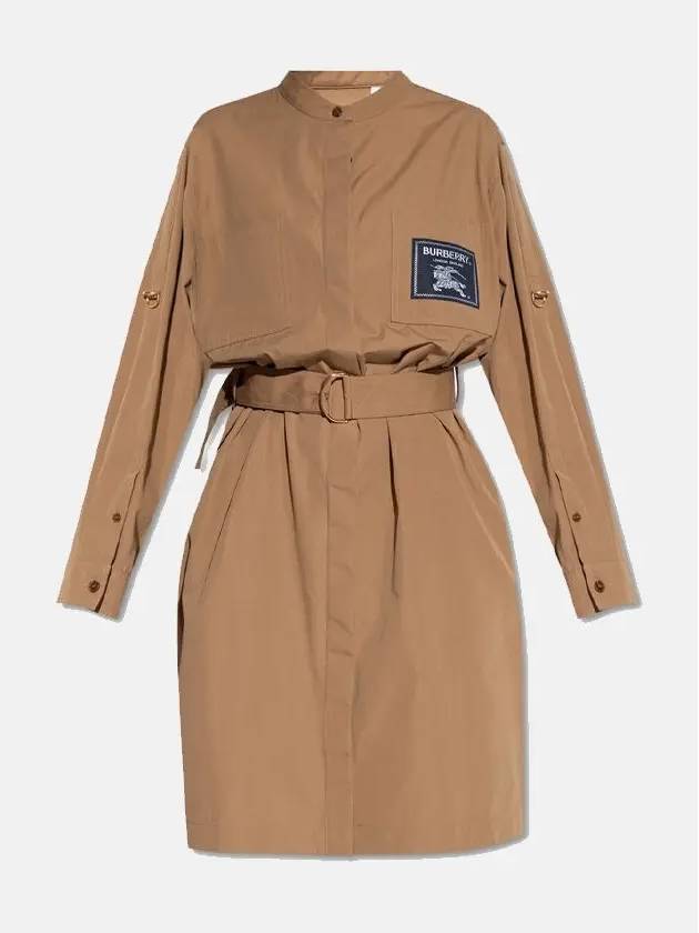 Prorsum Label Belt Shirt Midi Dress Beige - BURBERRY - BALAAN 4