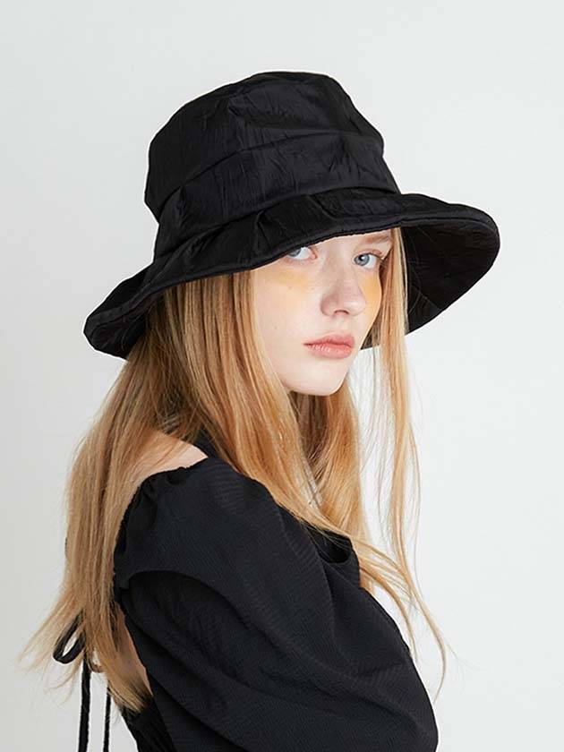 Wrinkle Tuck Bucket Hat Prada Black - BROWN HAT - BALAAN 2