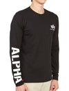 Logo Long Sleeve T-Shirt Black - ALPHA INDUSTRIES - BALAAN 4