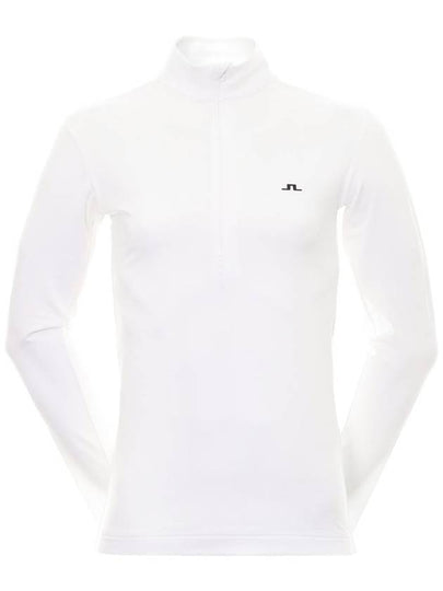 Luke Half Zip Up Mid Long Sleeve T-Shirt White - J.LINDEBERG - BALAAN 2