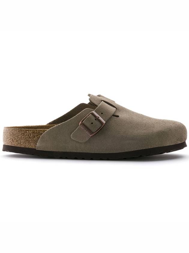 Boston Soft Footbed Suede Medium Narrow Slippers Taupe - BIRKENSTOCK - BALAAN 3