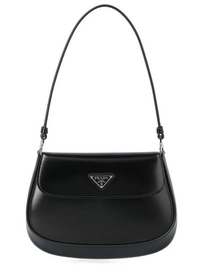 Cleo Brushed Flap Shoulder Bag Black - PRADA - BALAAN 2