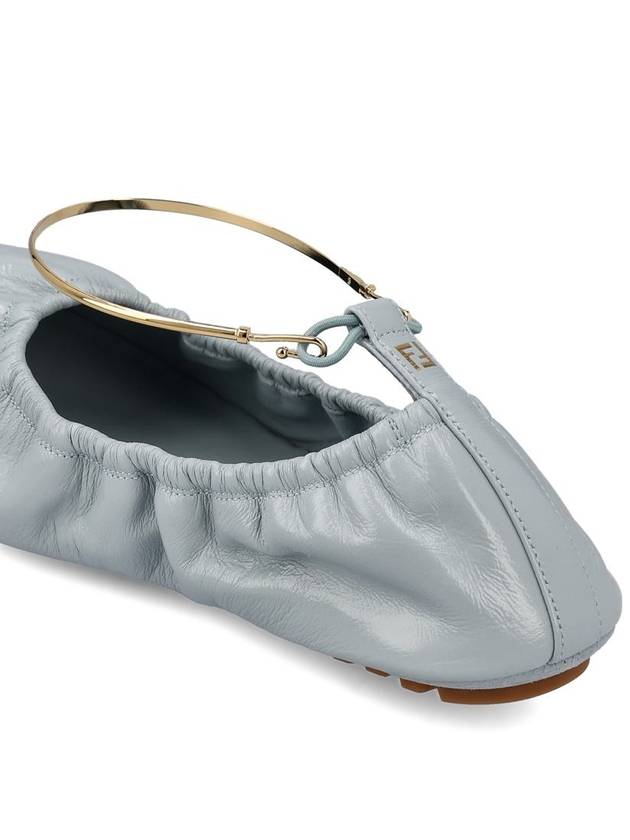 Filo Leather Ballerina Flat Light Blue - FENDI - BALAAN 5