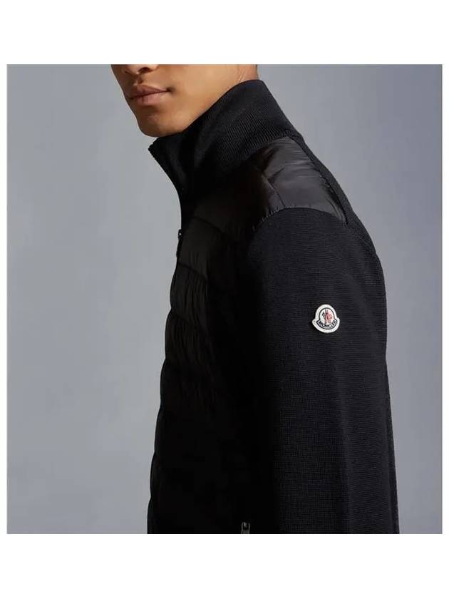 Padded Wool Zip-up Jacket Black - MONCLER - BALAAN 7