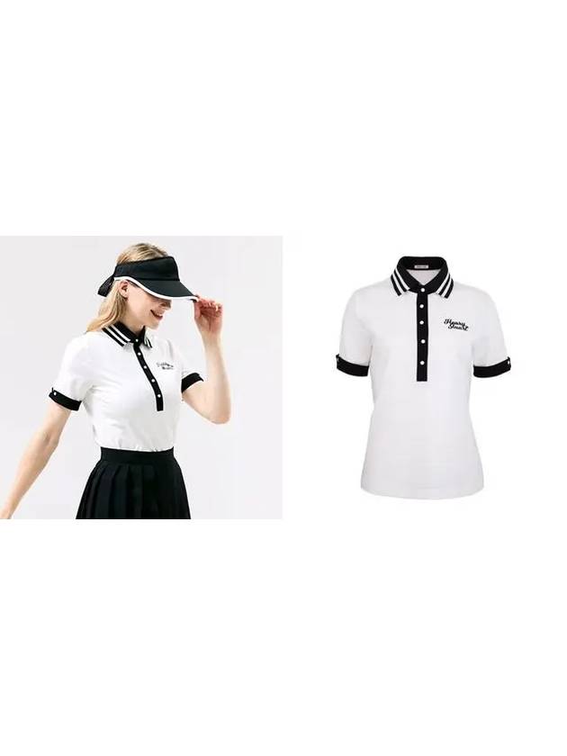 Golf women s rib collar t shirt white - HENRY STUART - BALAAN 3