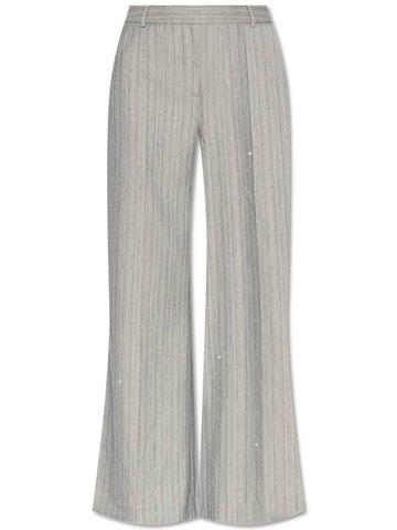 Munthe Pants With Decorative Finish, Women's, Grey - MUNTHE - BALAAN 1