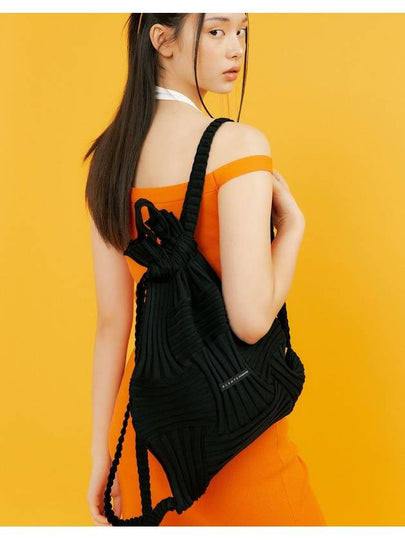 Knit Bow Backpack Black - PLEATSMAMA - BALAAN 2