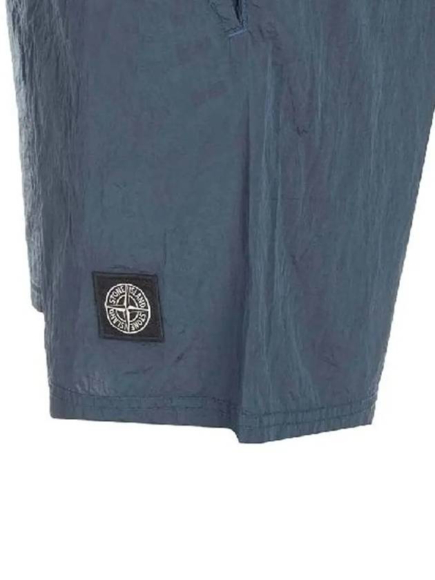 Men's Logo Patch Nylon Swim Shorts Blue - STONE ISLAND - BALAAN 5