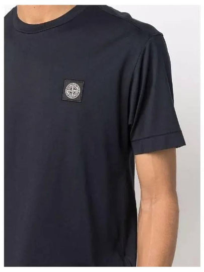 Logo Patch Short Sleeve T-Shirt Navy - STONE ISLAND - BALAAN 2