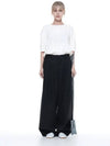 Linen two tuck wide pants black - CHANCE'S NOI - BALAAN 5