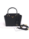 Women s Prada 1BA380 Black Saffiano Gold Triangle Logo Mini Tote 2WAY gt bag Gangbuk used luxury goods - PRADA - BALAAN 3