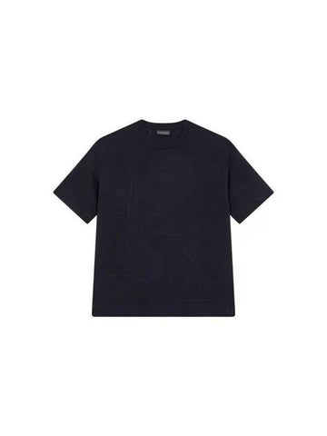 Men s multi patch crewneck t shirt dark navy 270448 - EMPORIO ARMANI - BALAAN 1