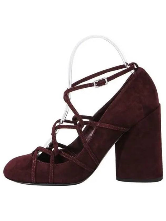 Women's Chunky Pumps Heel Burgundy - MARC JACOBS - BALAAN.