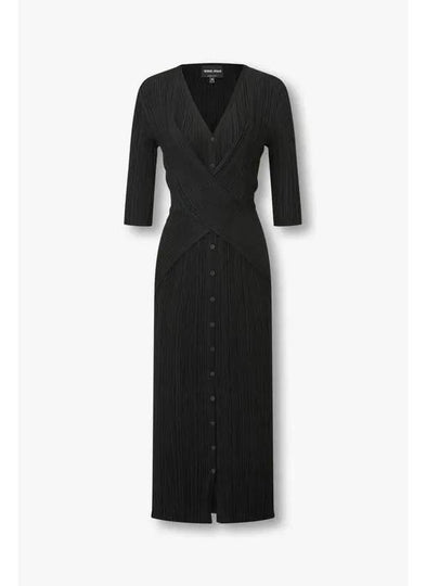 Women s Cross Overlap Ribbed Dress Black - GIORGIO ARMANI - BALAAN 1