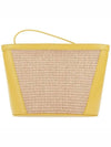 Tropicalia Raffia Leather Logo Pouch Bag Yellow - MARNI - BALAAN 4