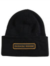 Logo Patch Wool Beanie Black - CANADA GOOSE - BALAAN 2