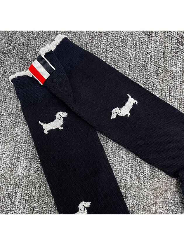 Hector Motif Scalloped Edge Socks Navy - THOM BROWNE - BALAAN 6