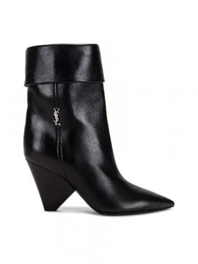 Nikki Ankle Middle Boots Black - SAINT LAURENT - BALAAN 2