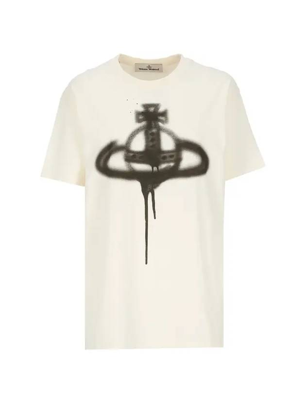 Spray ORB Classic Short Sleeve T-Shirt Butter - VIVIENNE WESTWOOD - BALAAN.