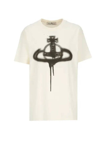 Spray ORB Classic Short Sleeve T-Shirt Butter - VIVIENNE WESTWOOD - BALAAN 1