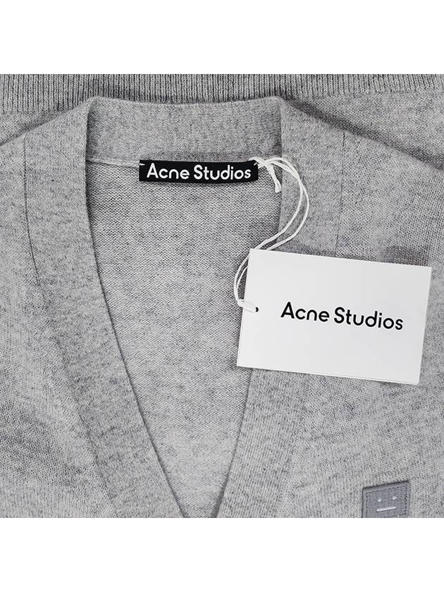 Keve Face Wool V-neck Cardigan Grey - ACNE STUDIOS - BALAAN 8