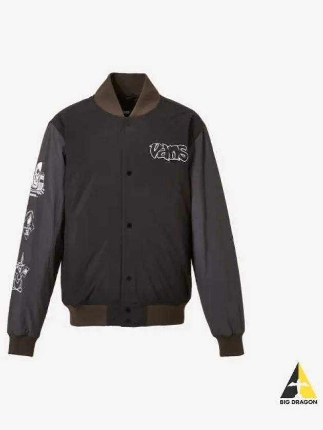 Crazy Eddie Baseball Jacket BLACK ASPHALT - VANS - BALAAN 1