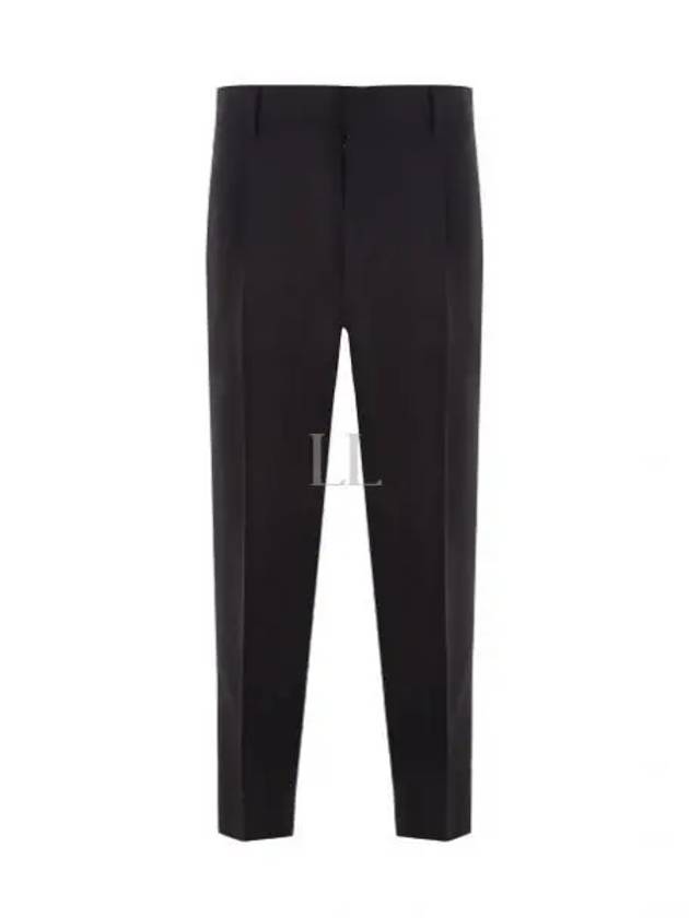 Men's Mohair Wool Straight Pants Black - PRADA - BALAAN 2