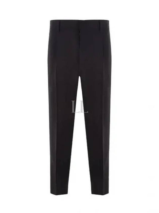 Men's Mohair Wool Straight Pants Black - PRADA - BALAAN 2