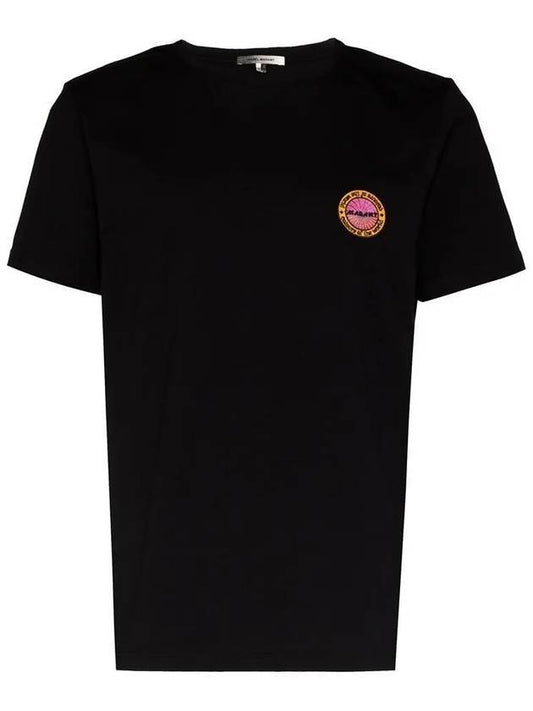 Zafferh Logo Patch Short Sleeve T-Shirt Black - ISABEL MARANT - BALAAN.